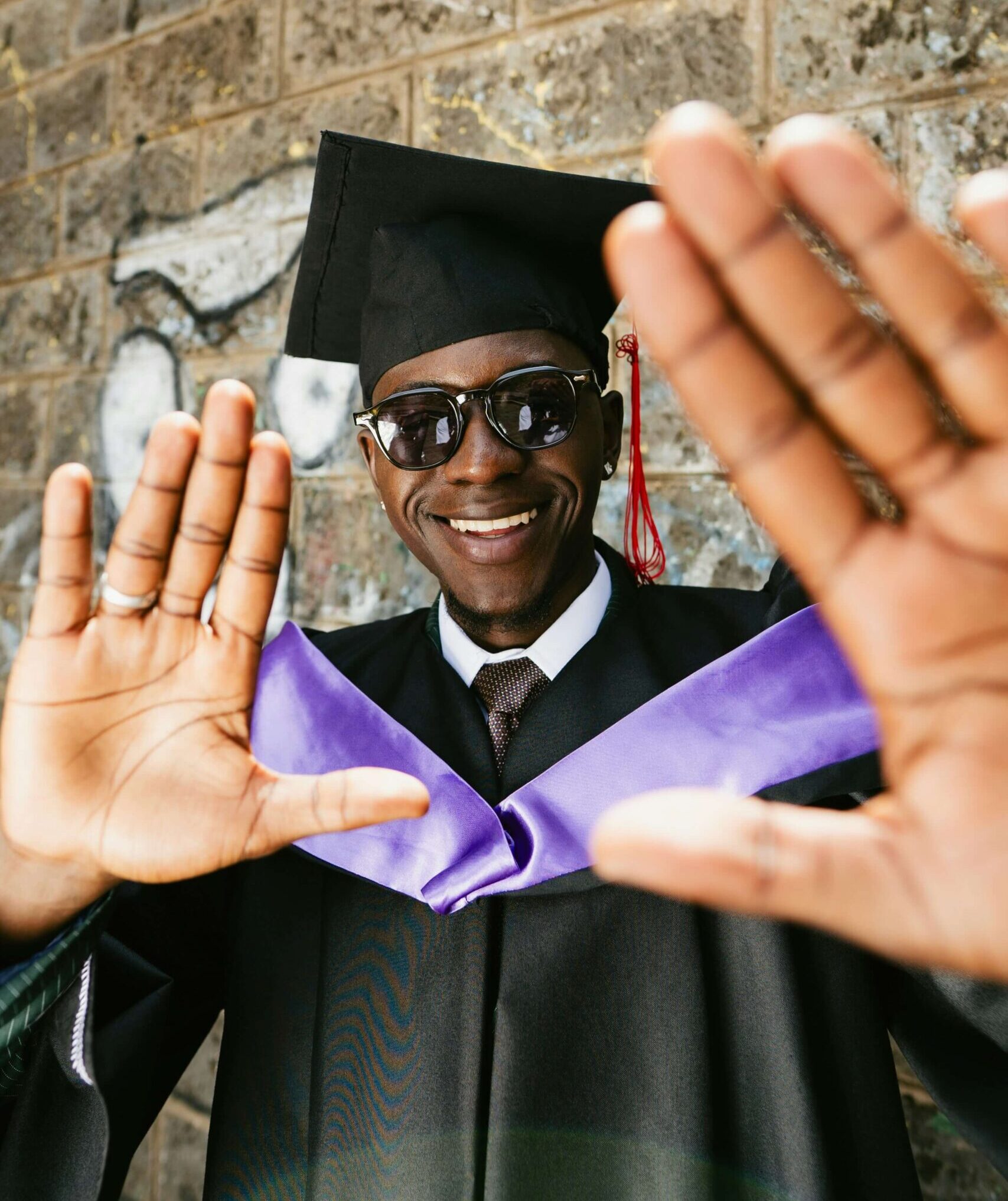 man in a graduation gown